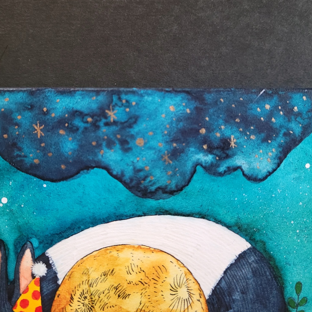 原画「月を抱く道化(ウサギ)」