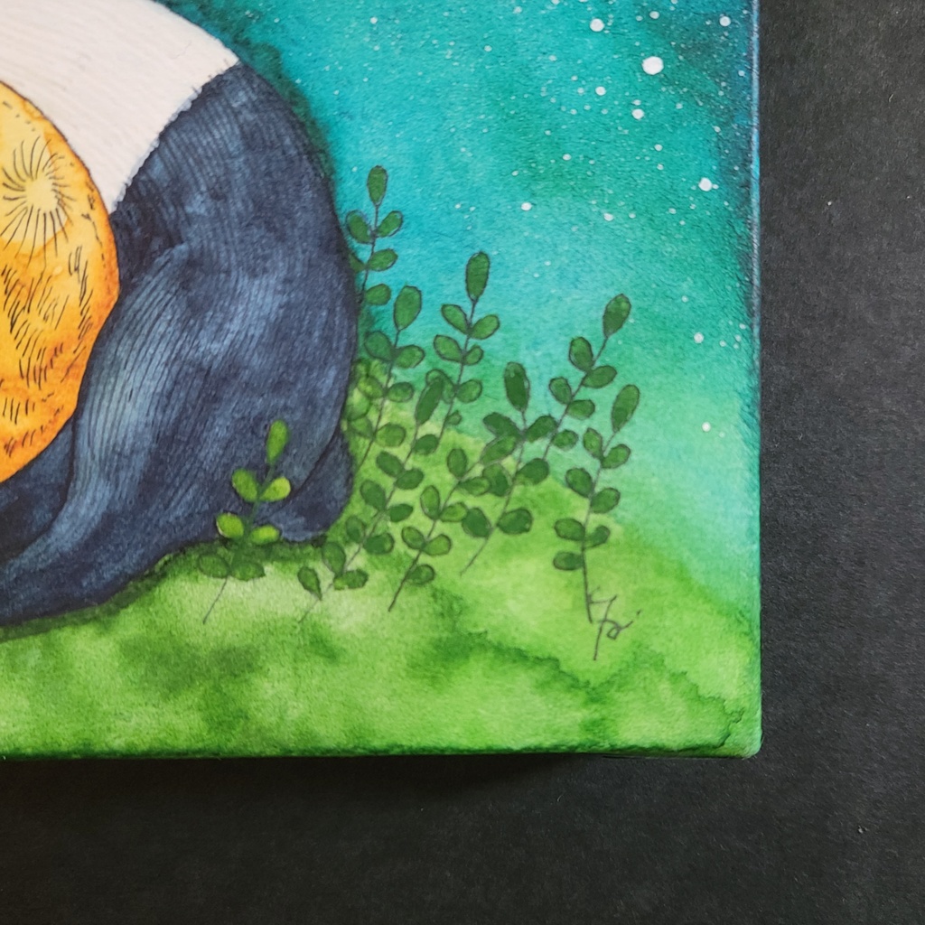 原画「月を抱く道化(ウサギ)」