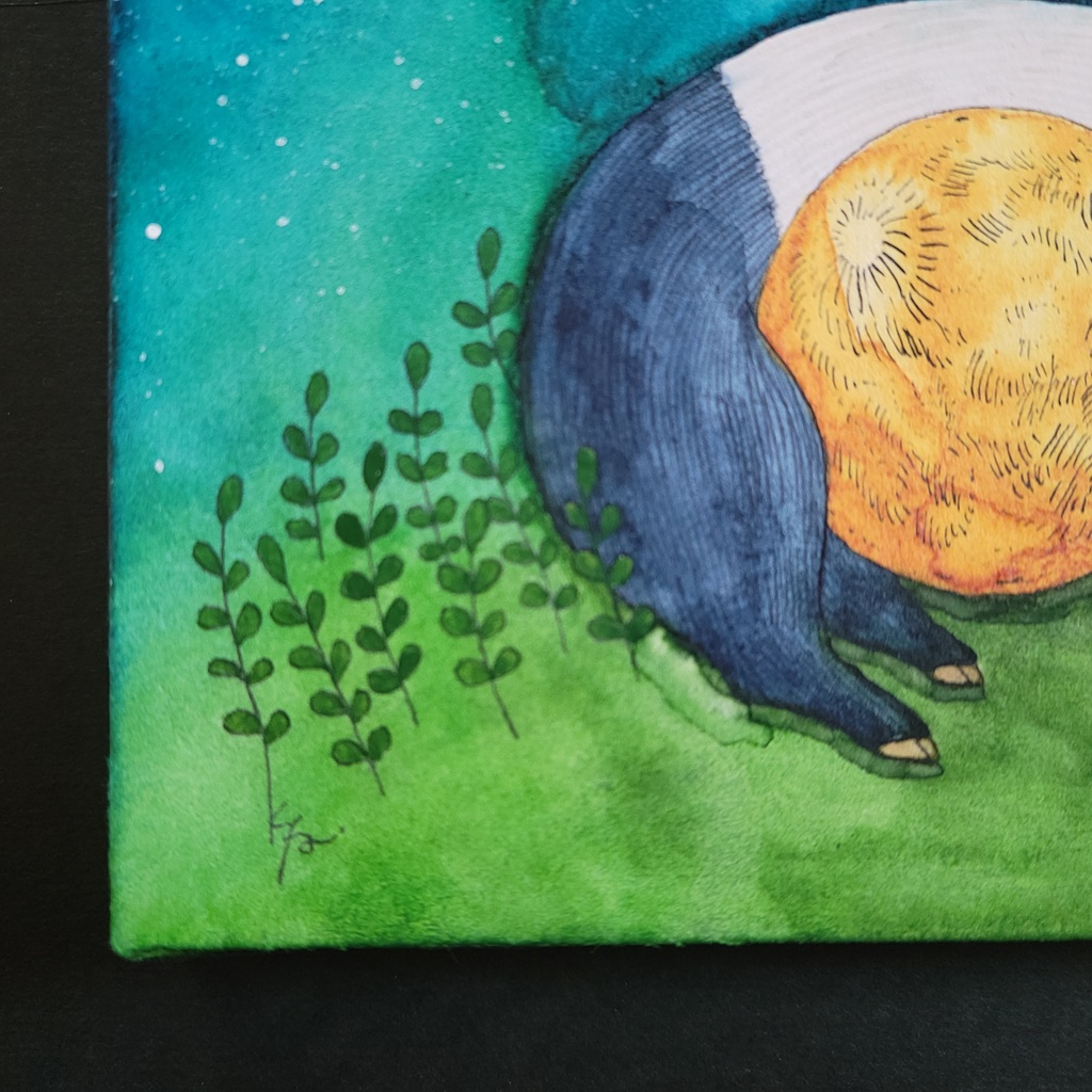 原画「月を抱く道化(バク)」