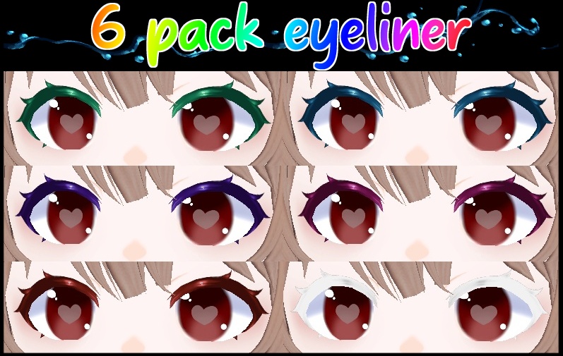 【VRoid正式版】アイライン Eyeline 6 PACK