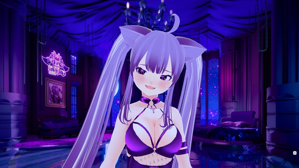 【VRoidVRMモデル】Purple cat Blendshaped/rigged