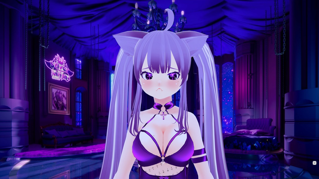 【VRoidVRMモデル】Purple cat Blendshaped/rigged