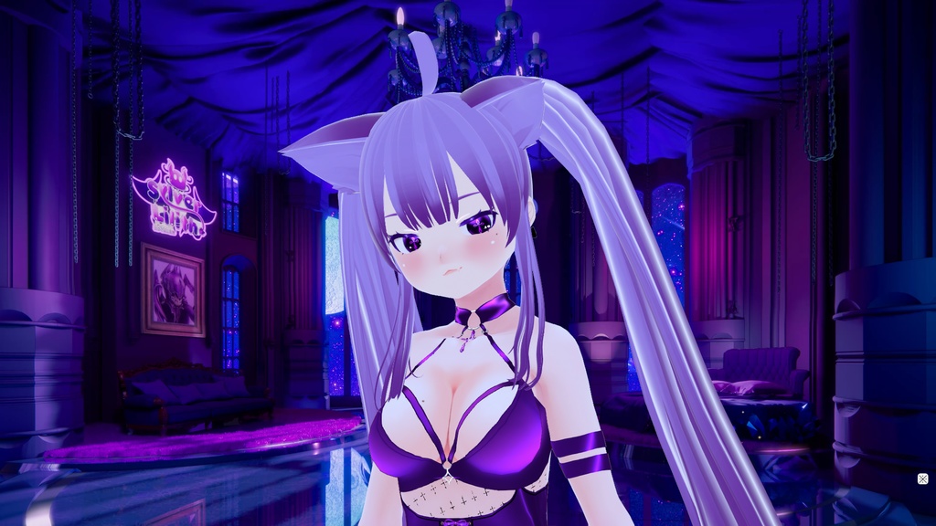 【VRoidVRMモデル】Purple cat Blendshaped/rigged