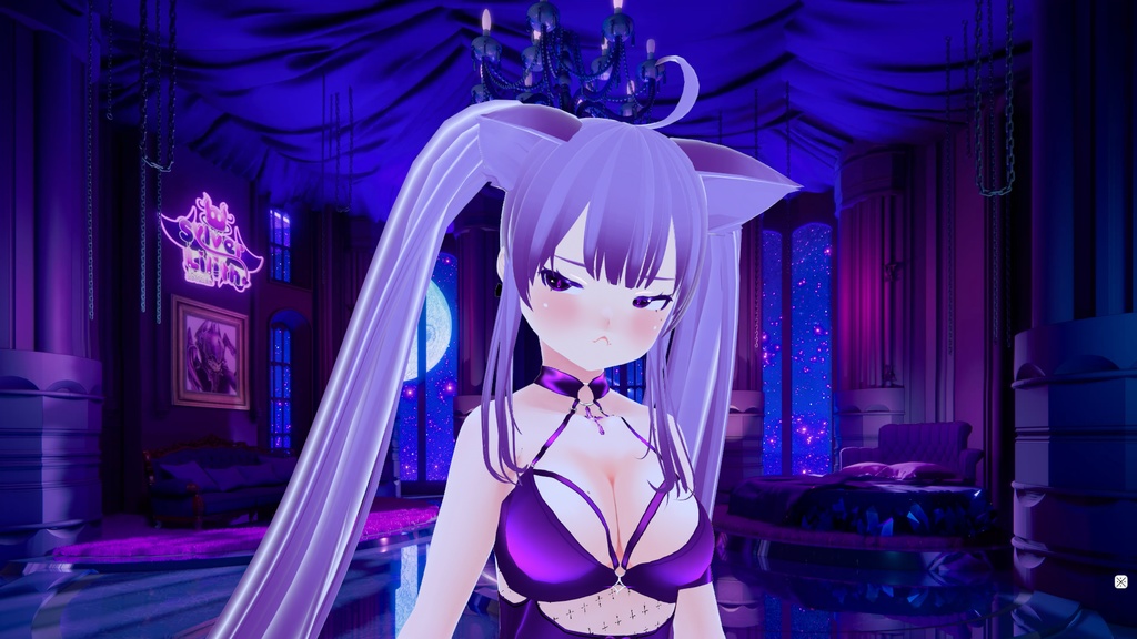 【VRoidVRMモデル】Purple cat Blendshaped/rigged