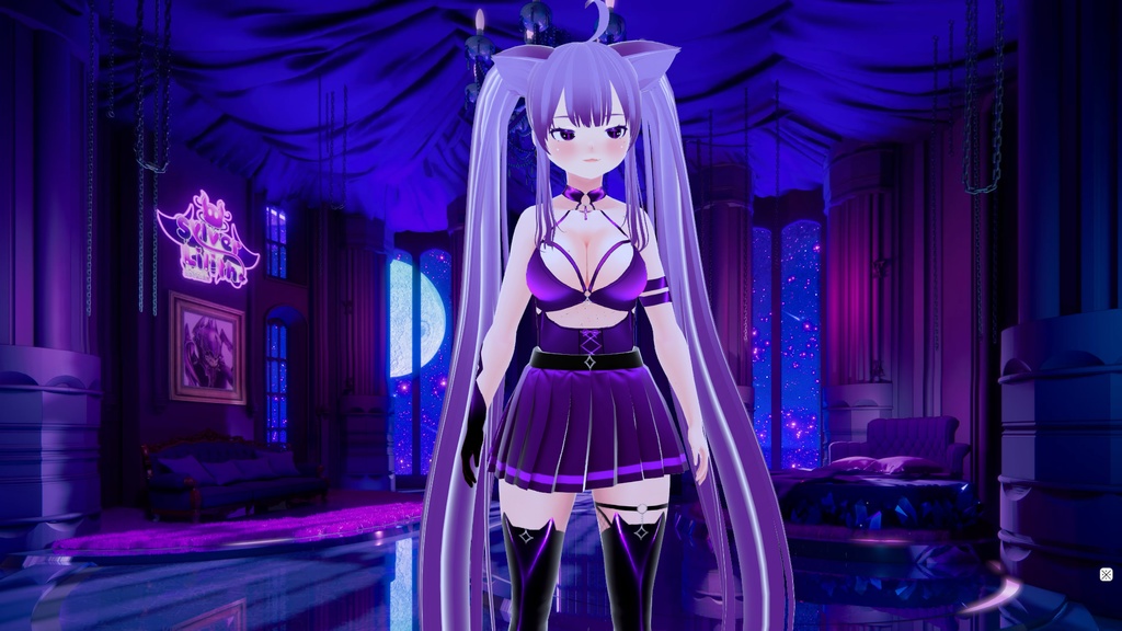 【VRoidVRMモデル】Purple cat Blendshaped/rigged