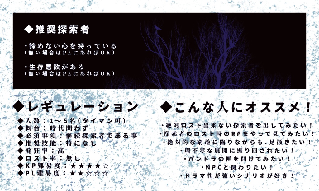 【CoC第6版】君が為に鐘は鳴り、時鳥は飛び立つ【サンプルのみ】