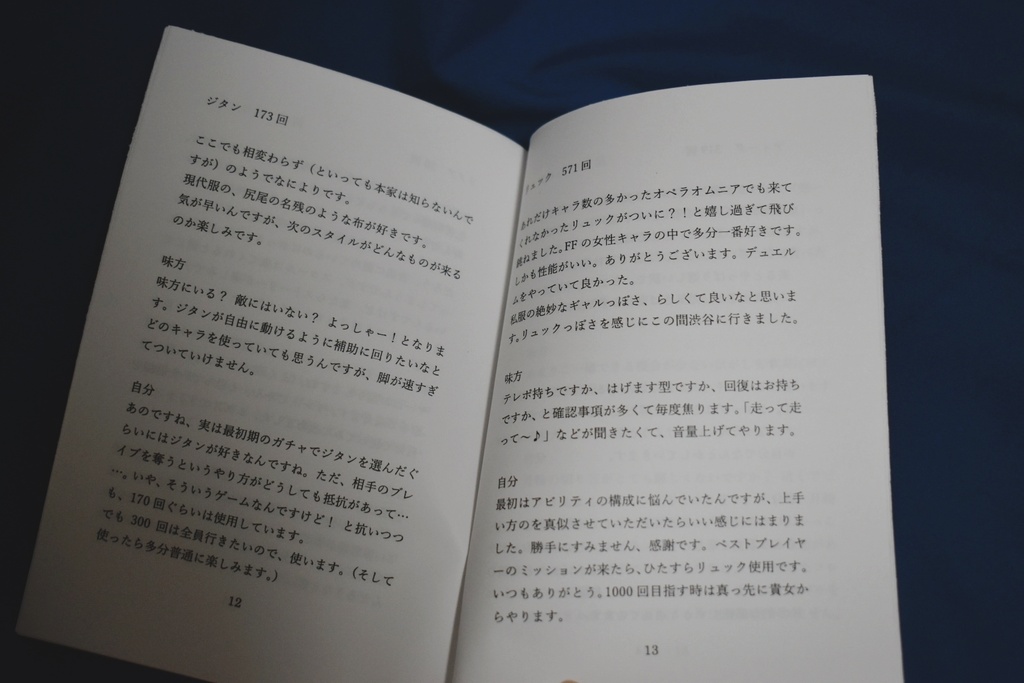 『DDFFキャラ語り本』