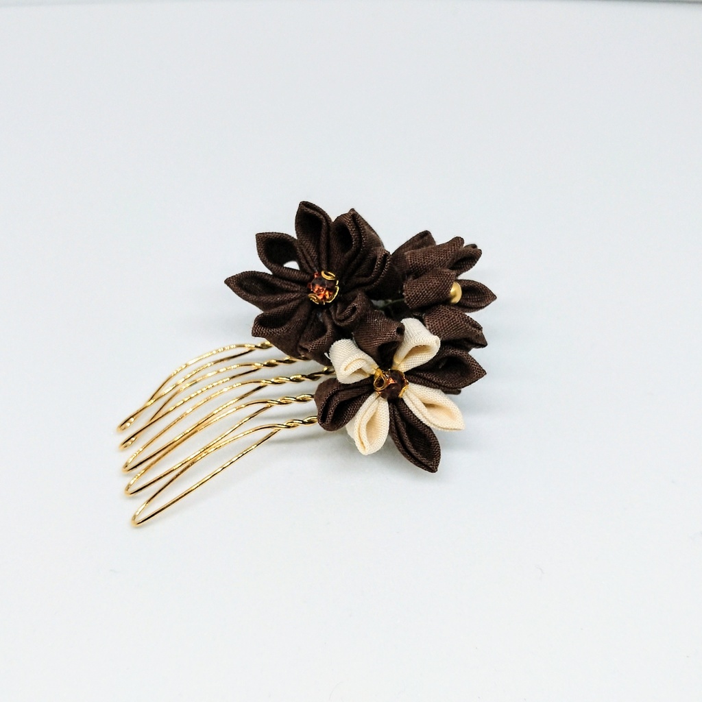 つまみ細工かんざし(ドール、人間兼用可)No.130