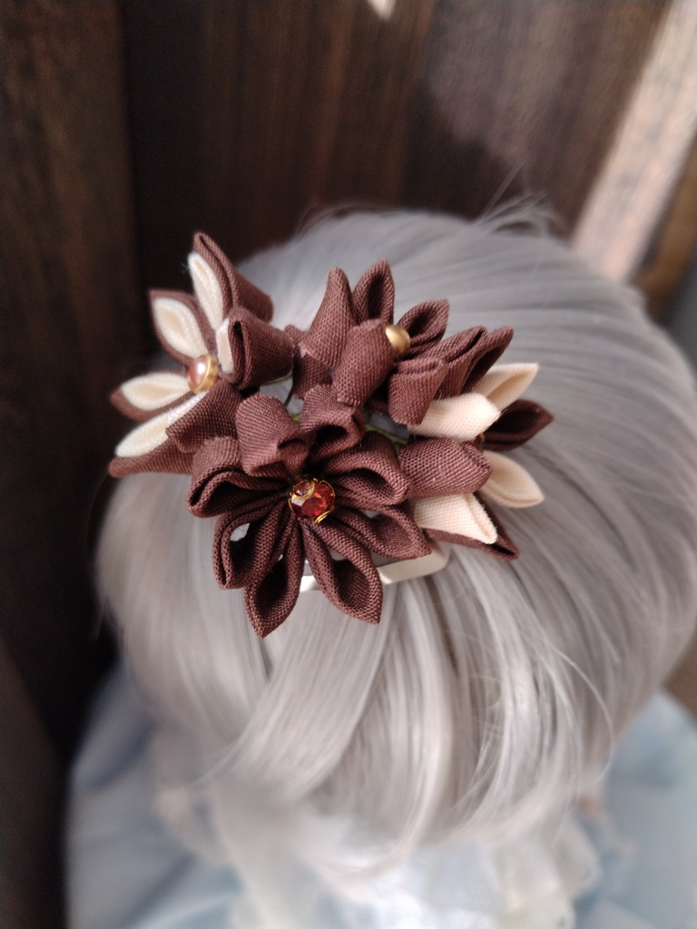 つまみ細工かんざし(ドール、人間兼用可)No.130