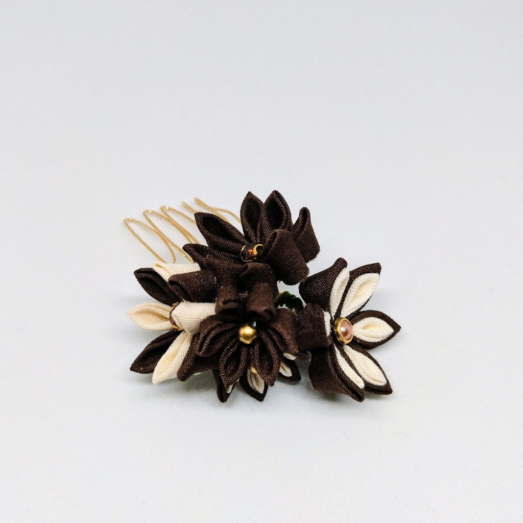 つまみ細工かんざし(ドール、人間兼用可)No.130