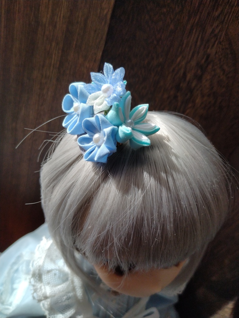 つまみ細工かんざし(ドール、人間兼用可)No.131