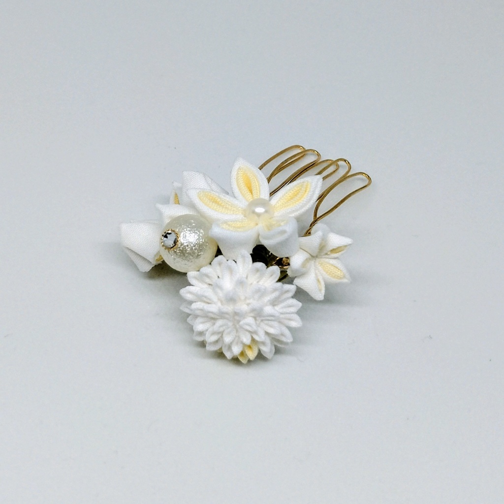 つまみ細工かんざし(ドール、人間兼用可)No.132