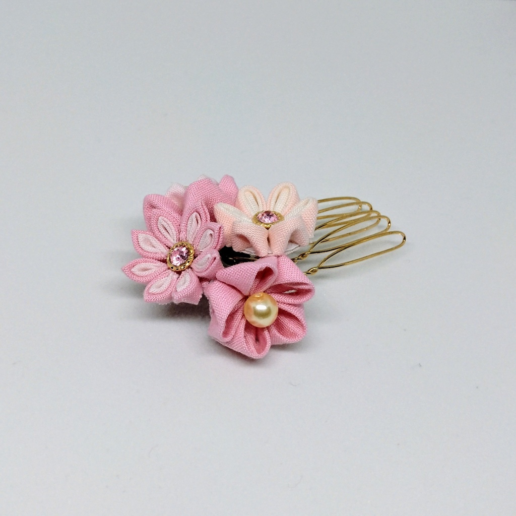 つまみ細工かんざし(ドール、人間兼用可)No.133