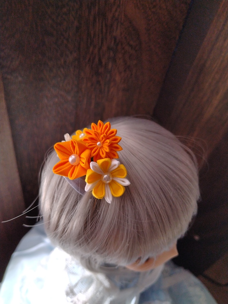 つまみ細工かんざし(ドール、人間兼用可)No.134