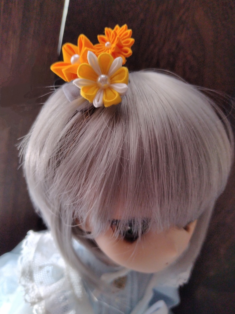 つまみ細工かんざし(ドール、人間兼用可)No.134