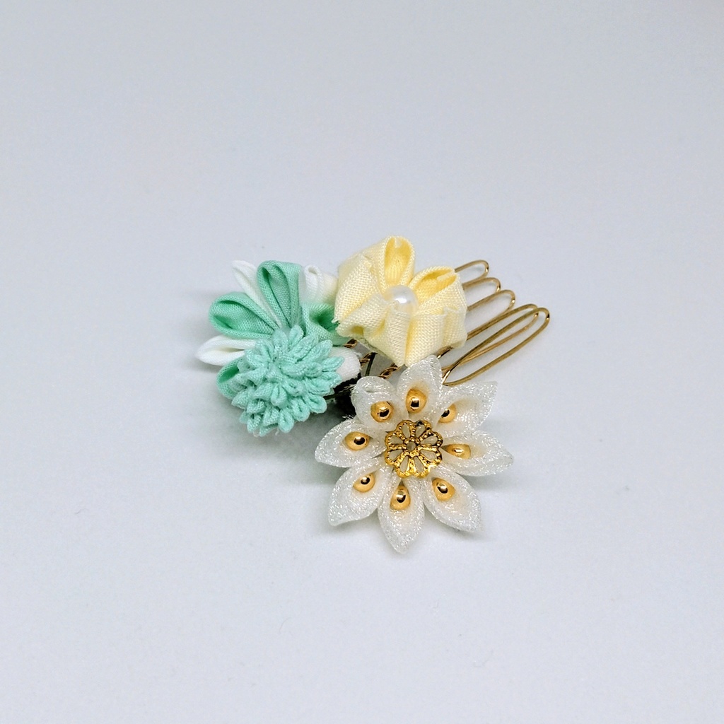 つまみ細工かんざし(ドール、人間兼用可)No.135