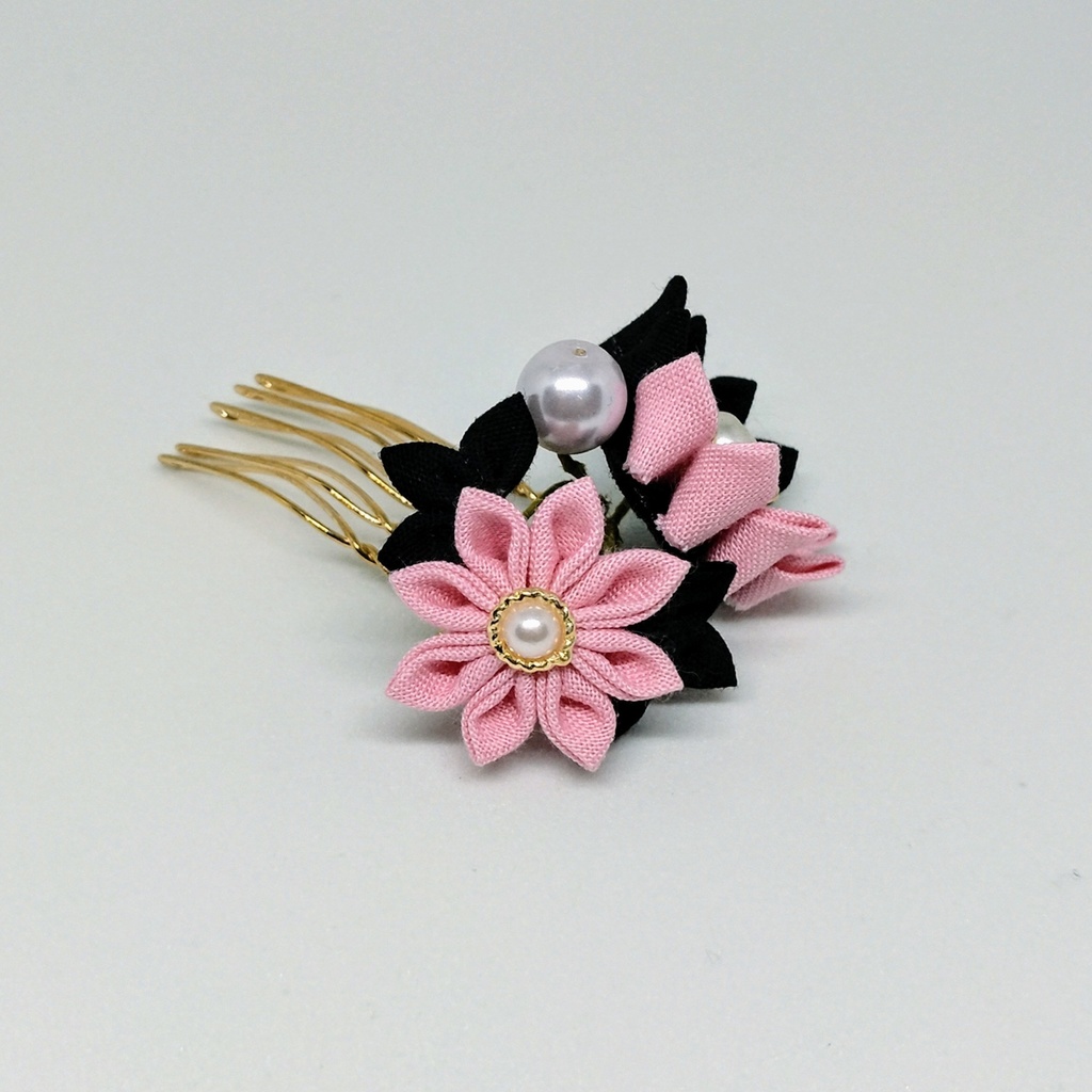 つまみ細工かんざし(ドール、人間兼用可)No.136