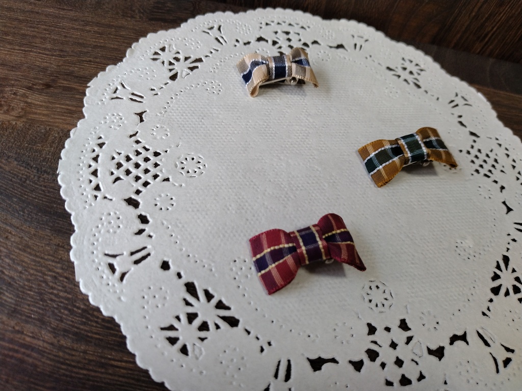 秋冬色のリボンクリップ(No.230)