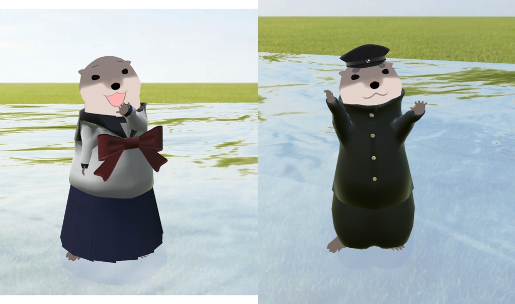 カワウソさんの学生服【学ラン・セーラー服】