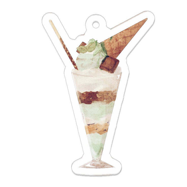 チョコミントパフェアクリルキーホルダー