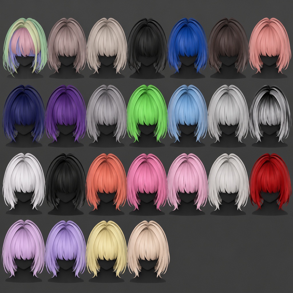 【VRChat】Soft Bob Hair | ソフトボブヘア【ヘアアセット・髪型】