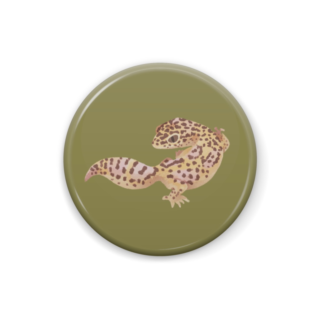 【爬爬室友 Reptile Roomates】レオパードゲッコー 25mm 缶バッジ