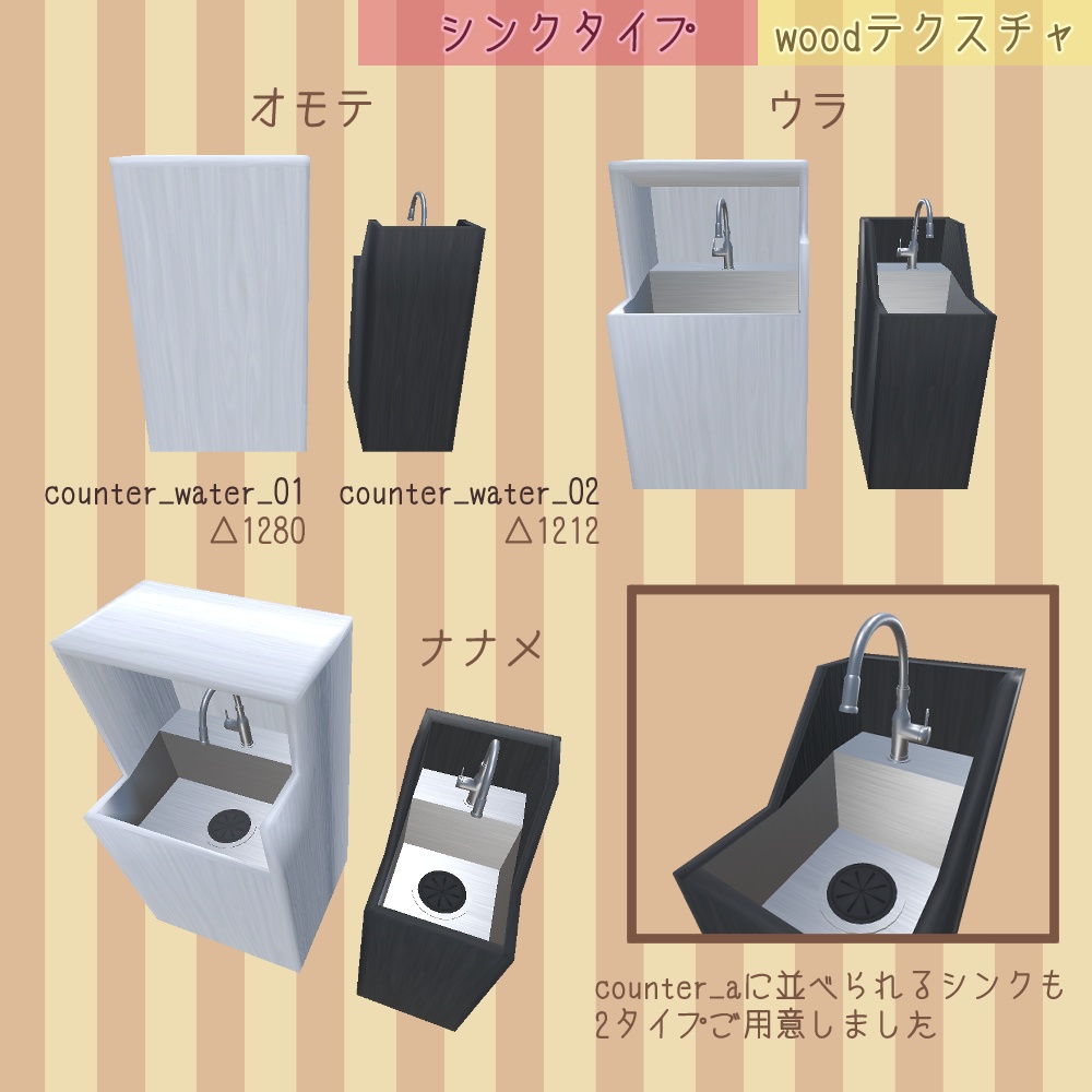 【VRChat向け】カフェカウンター&ショーケース