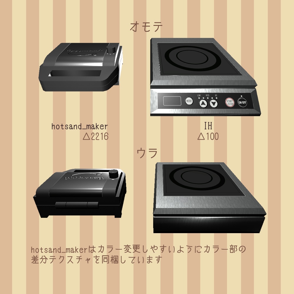 【VRChat向け】キッチンウェアセット