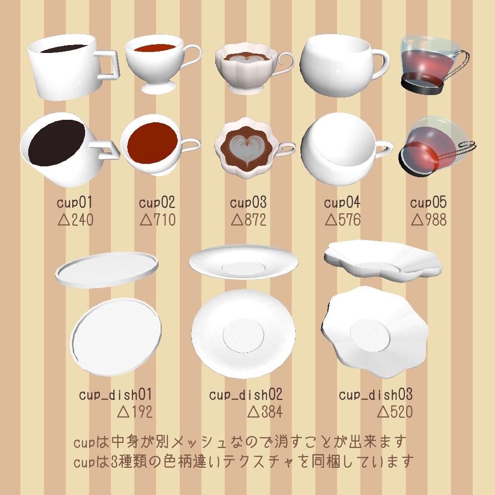 【VRChat向け】テーブルウェアセット