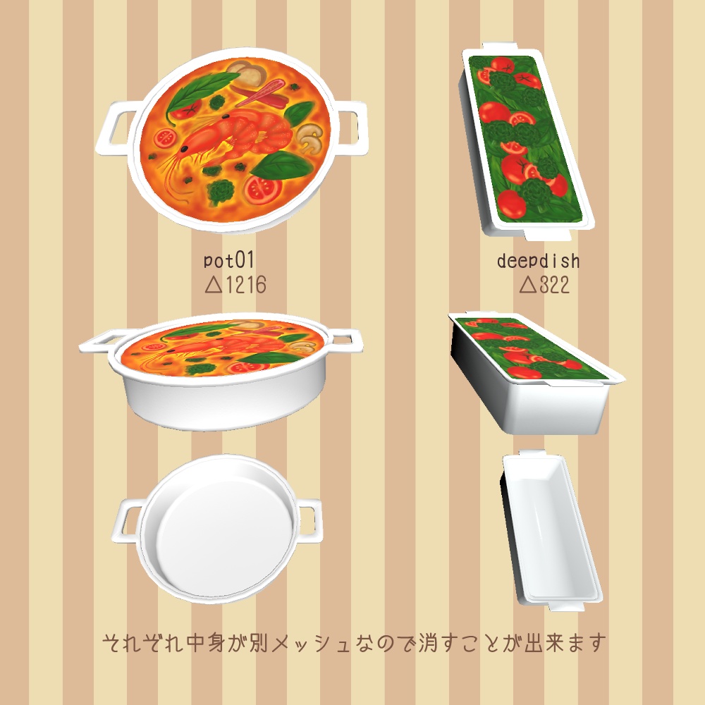 【VRChat向け】テーブルウェアセット