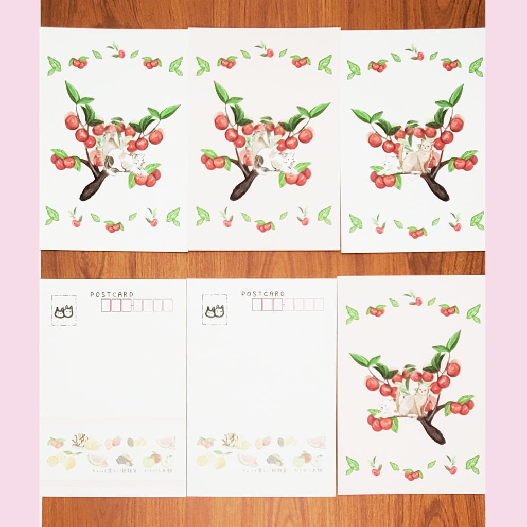 動物とフルーツの優しいポストカード 36種類