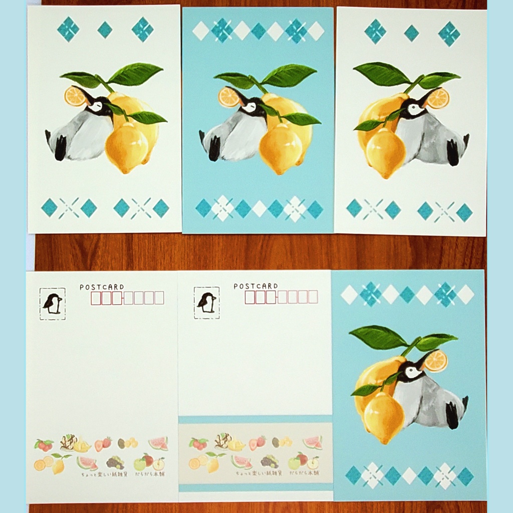 動物とフルーツの優しいポストカード 36種類