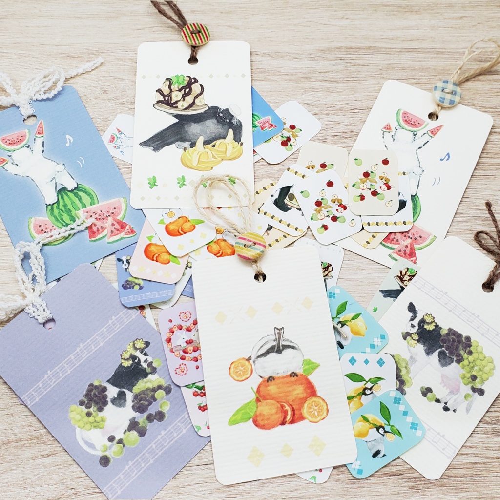 動物とフルーツの優しいミニシール🍉 36枚 450円