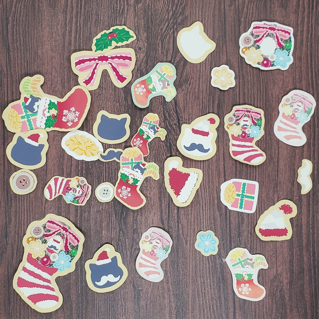 メリークリスマスなネコサンタのフレークシール