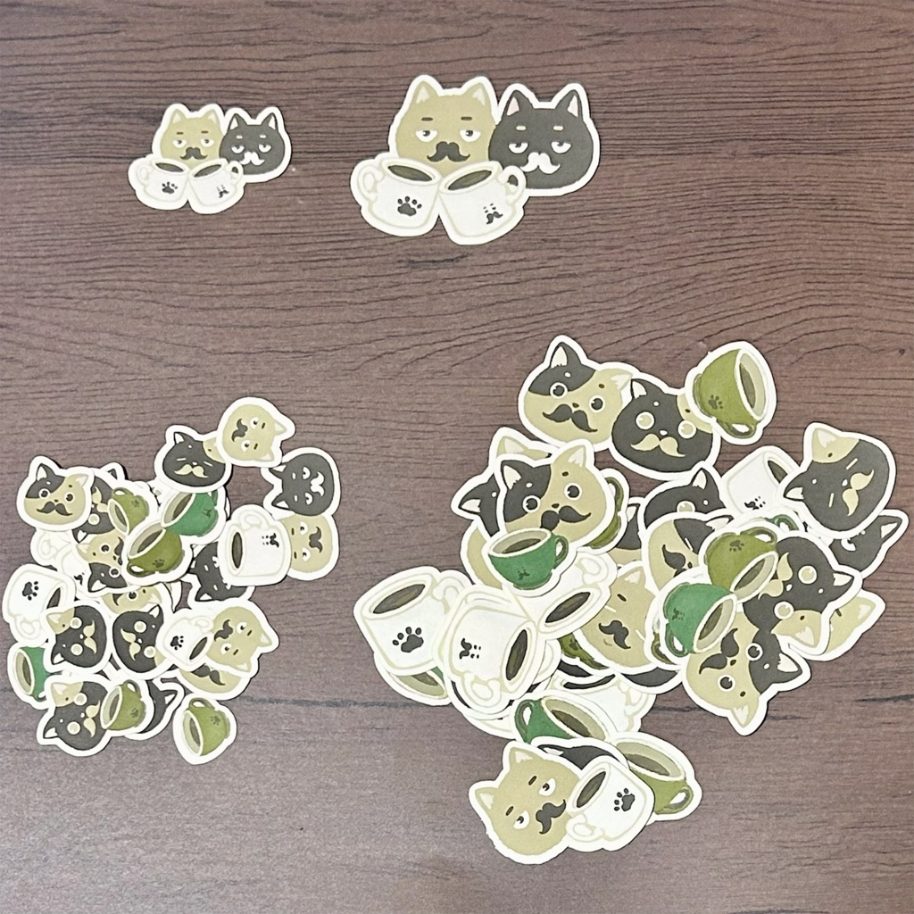 ダンディズム・アミーゴコーヒー猫のフレークシール 29枚