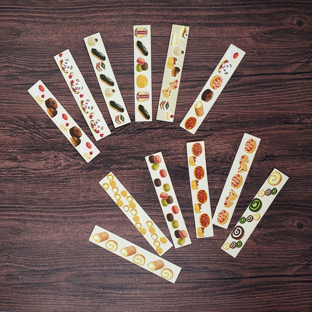 マスキングテープ🍙🍞🍜✒🍳🍰 12本 300円 ※シートタイプ選択可能