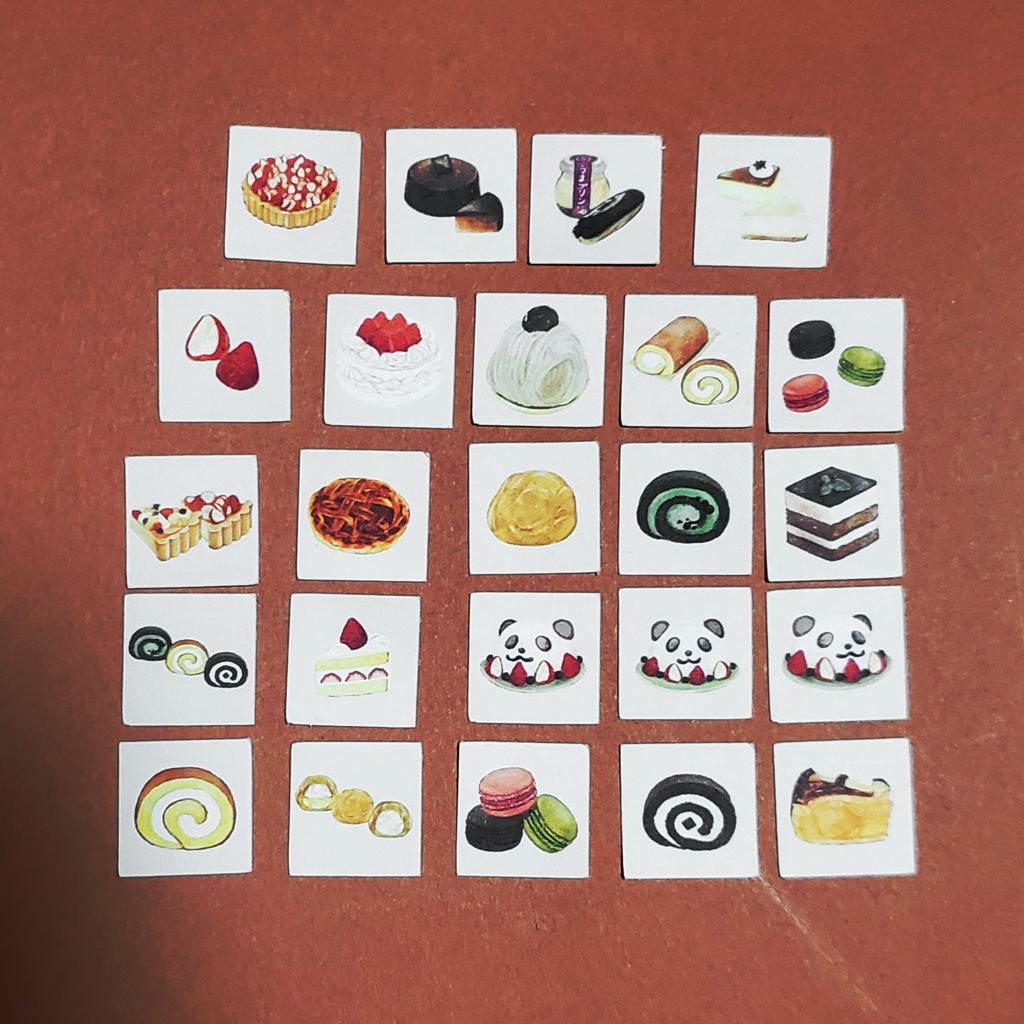 ケーキのスクエアとまん丸のミニシール🎂 ※各24枚300円