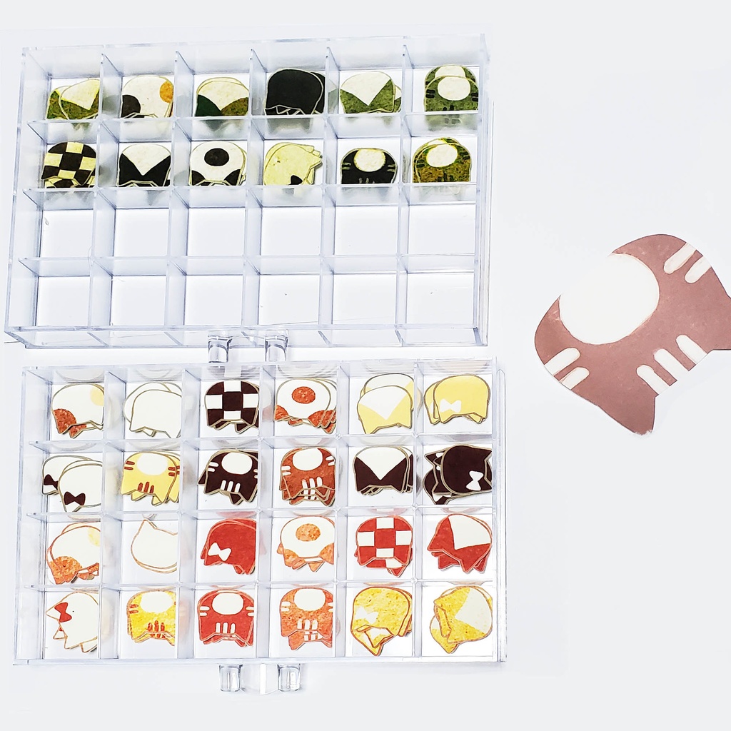 描き込める素材のネコのクッキーフレークシール 36枚 500円