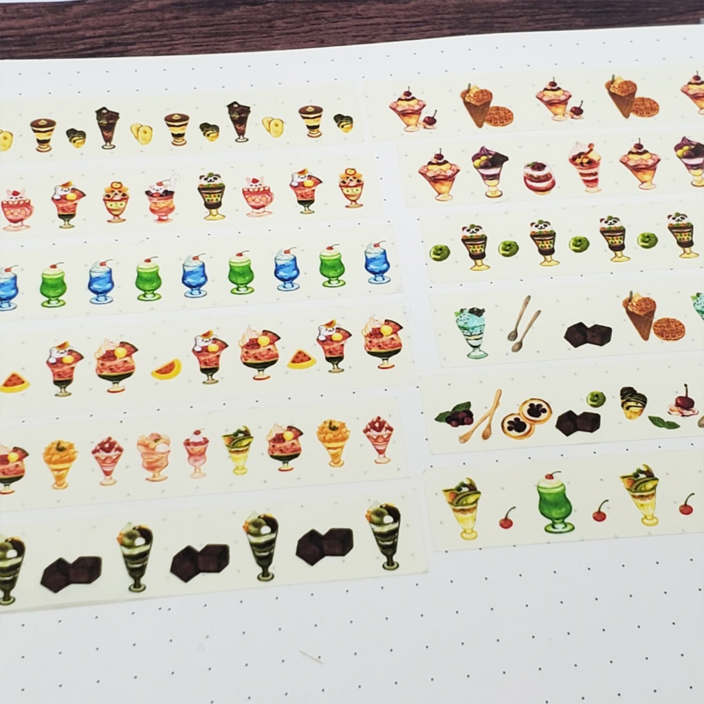 🍒パフェのマスキングテープ 12枚セット ※ロングかミニかご選択ください