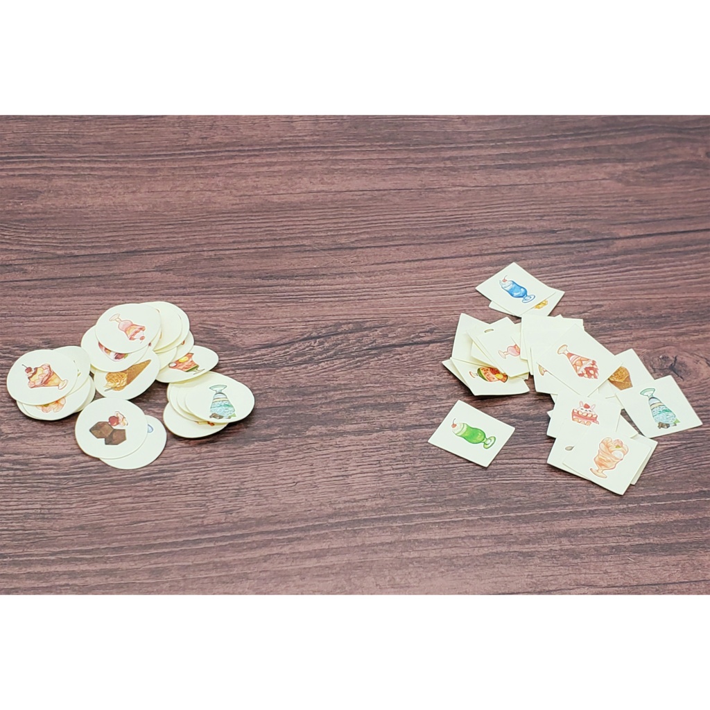 🍑パフェのスクエアとまん丸のミニシール ※各24枚300円