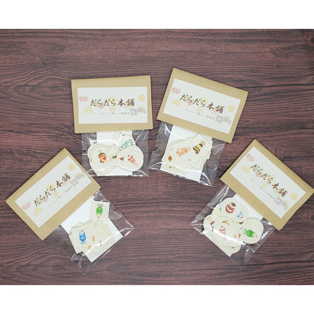 🍑パフェのスクエアとまん丸のミニシール ※各24枚300円