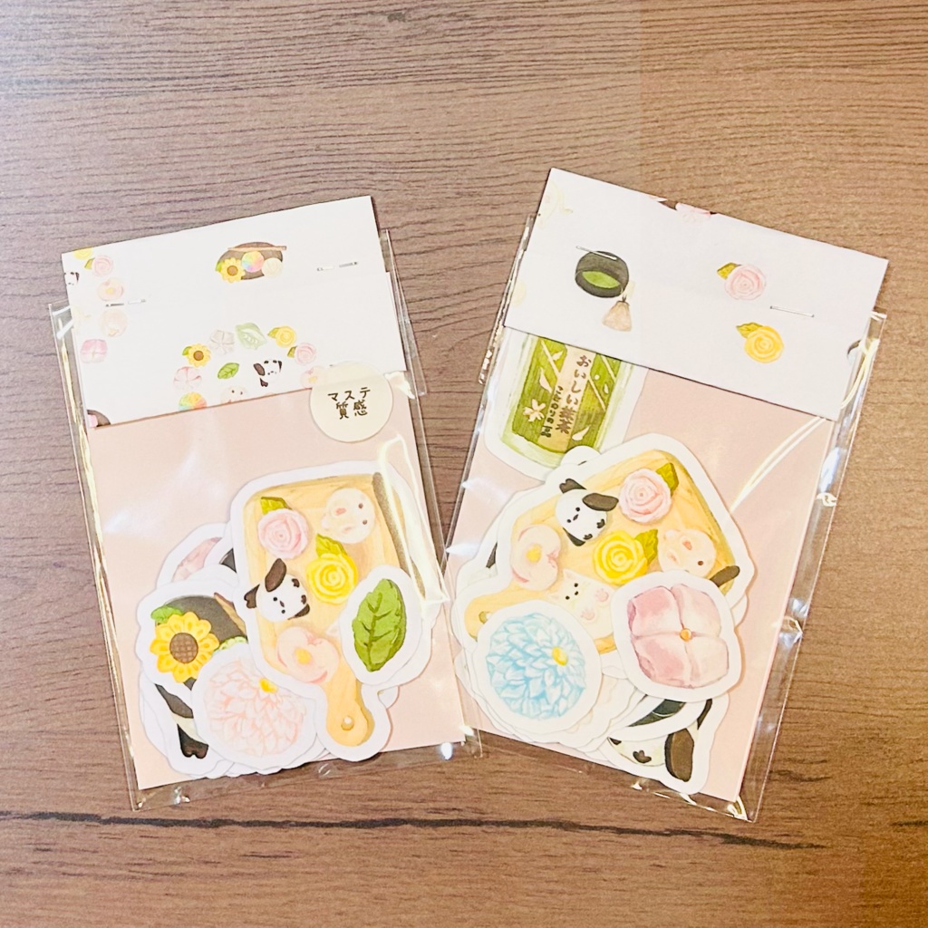 お花の和菓子、練り切りのシール 🌸 ※質感選択できます。