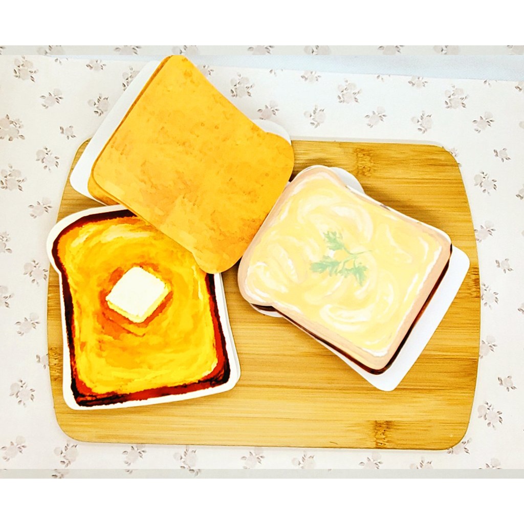 トーストのダイカットメモ帳とイラストカードの一冊🍞 ※製本のないイラストカードコースあり