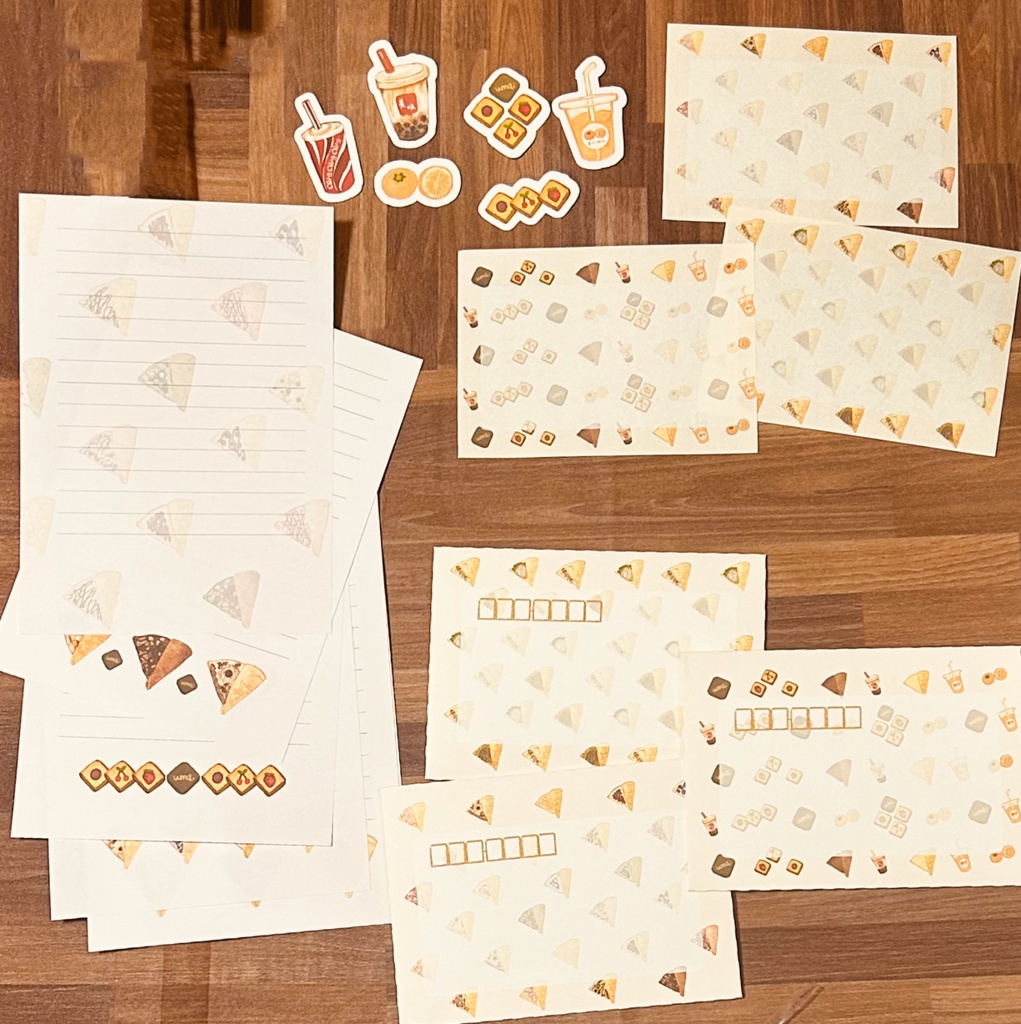 クレープが好きな方へ向けたレターセット🍒🍇🍓