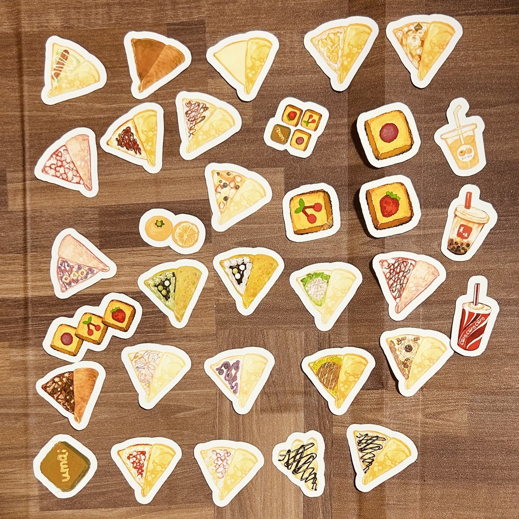 クレープが好きな方へ向けたフレークシール 26枚 700円🍒🍇🍓