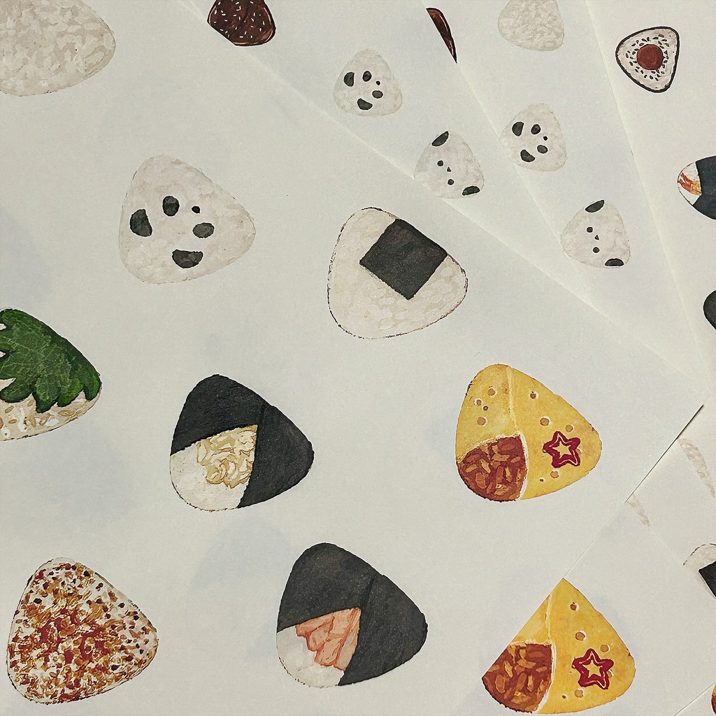 おにぎりが好きな方へ向けたデザインペーパー🍙 5種類×2 10枚セット ※包装紙 500円