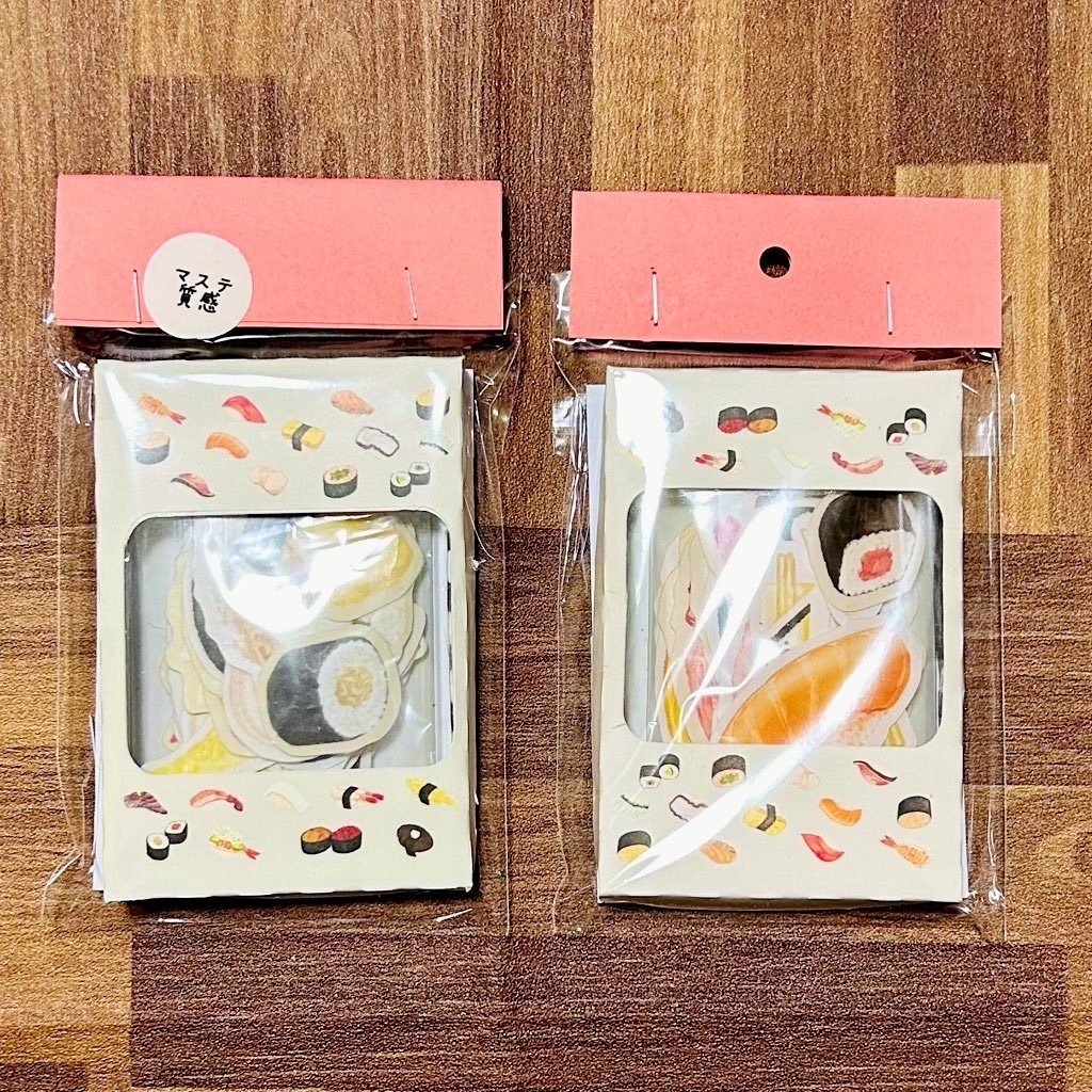 お寿司が好きな方へ向けたフレークシール39枚入り ※質感選択できます🍣 お持ち帰りの箱入り 800円