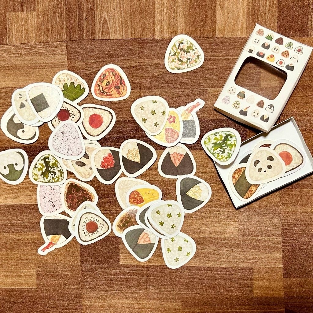 おにぎりが好きな方へ向けたフレークシール ※質感選択できます🍙 お弁当箱入り 800円