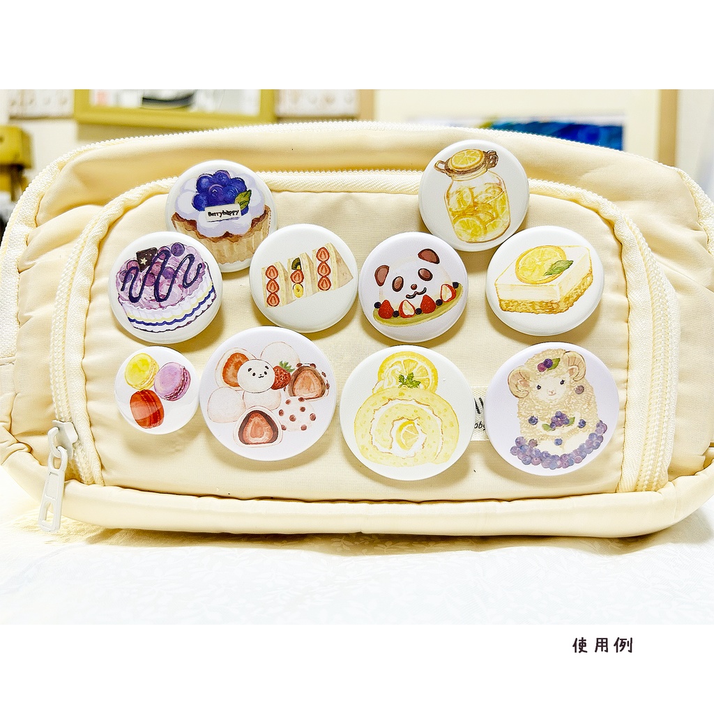 10種類のフルーツのスイーツ柄の缶バッチ10種類🍓🍋🍇　※サイズも3種類