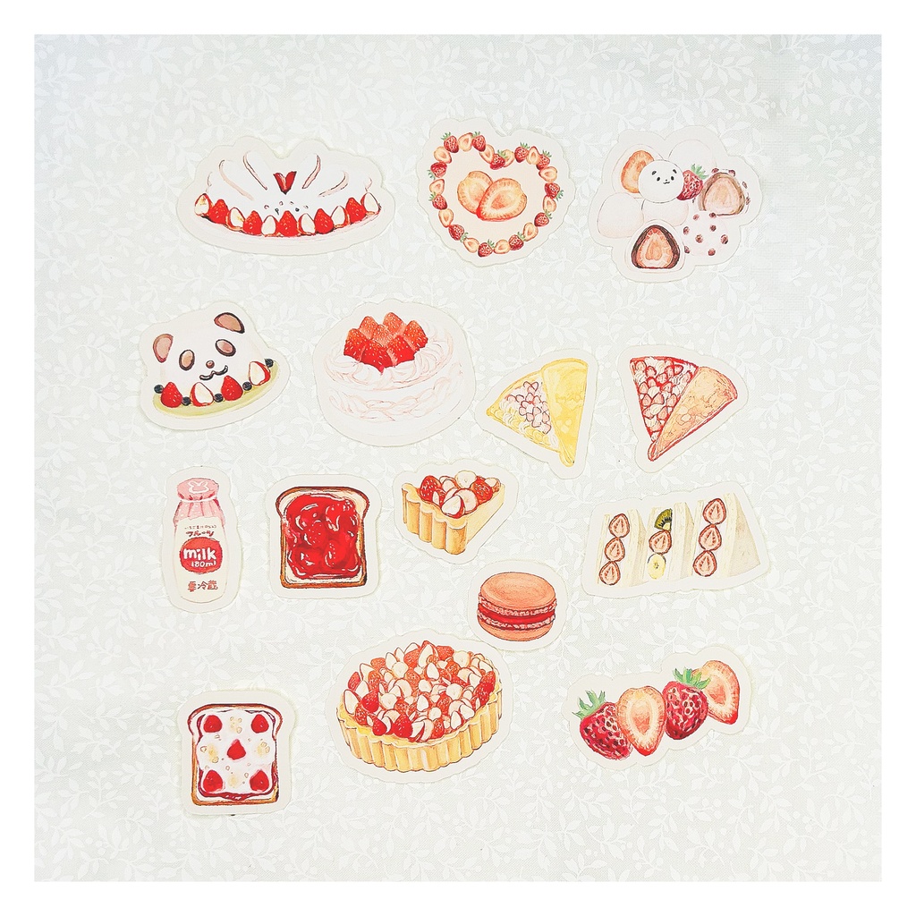 苺・ブルーベリー・レモンのスイーツのフレークシール 🍋🍓🍇